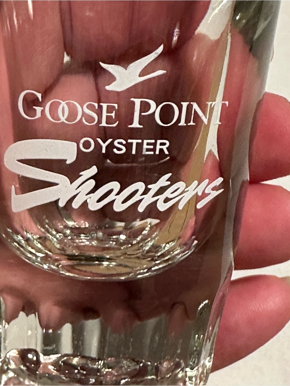 Goose Point Clear Oyster Shooters Glass - Branded Barware set of 2